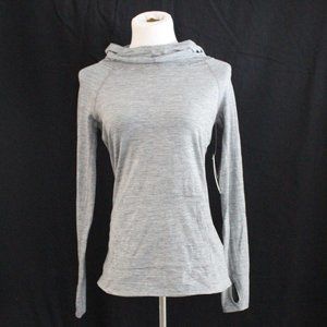 Grey and White Striped Gap Fit Sweathshirt